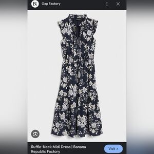 Banana Republic Navy Floral Maxi Dress